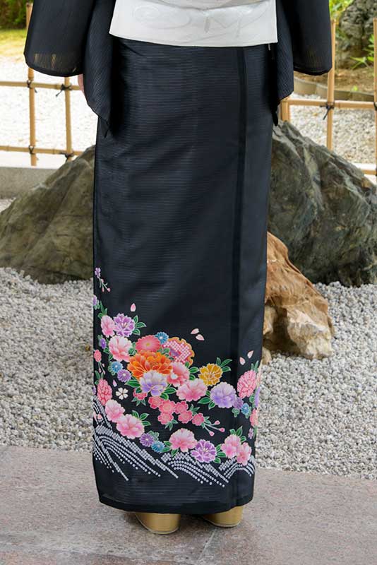 夏用(絽) 波に雪輪 桜