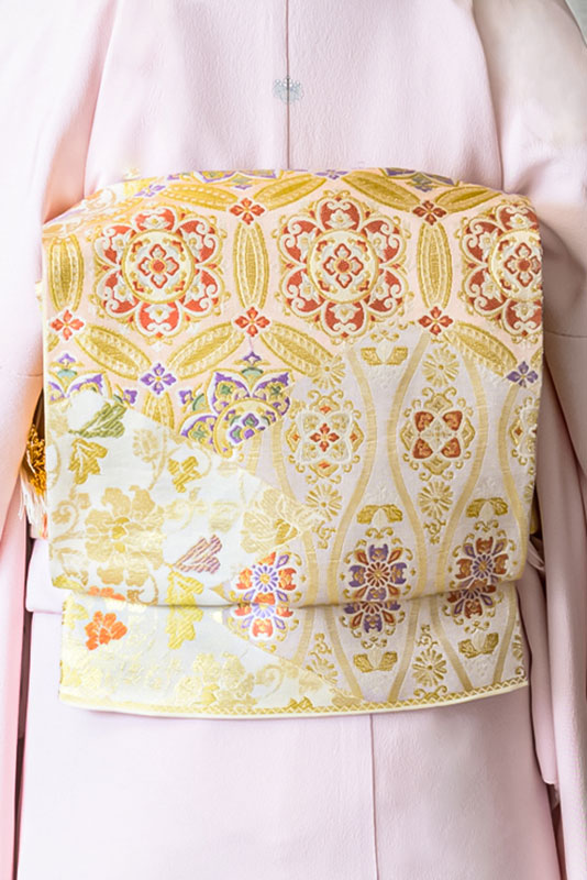 新品　ほんのり和桜色の品格溢れる色留袖 　　　7点セット 訪問着t1283 JAPAN STYLE クリーム色七宝桜 | 着物レンタルの