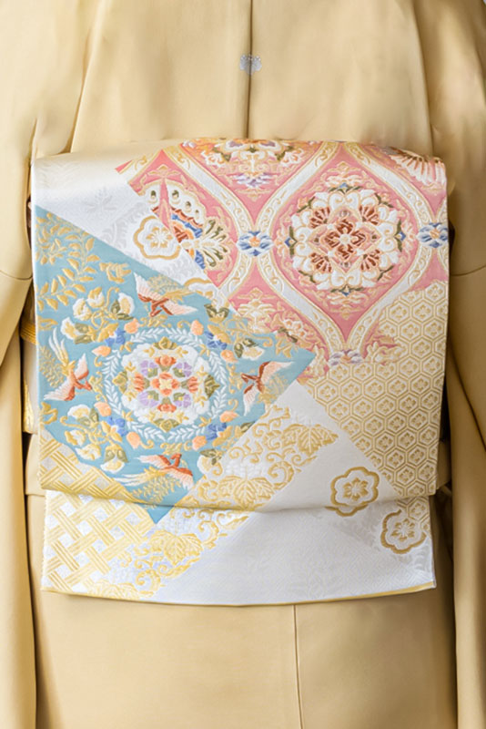 色留袖レンタル フルセット 黄土色 金駒菊に笹松（五つ紋）｜京都