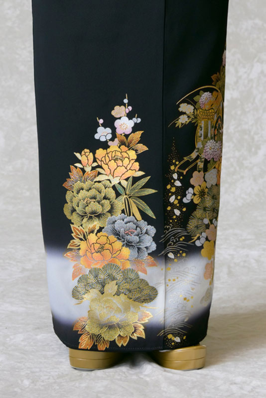 留袖レンタル フルセット 桂由美 金彩 牡丹御所車｜京都 KIMONO