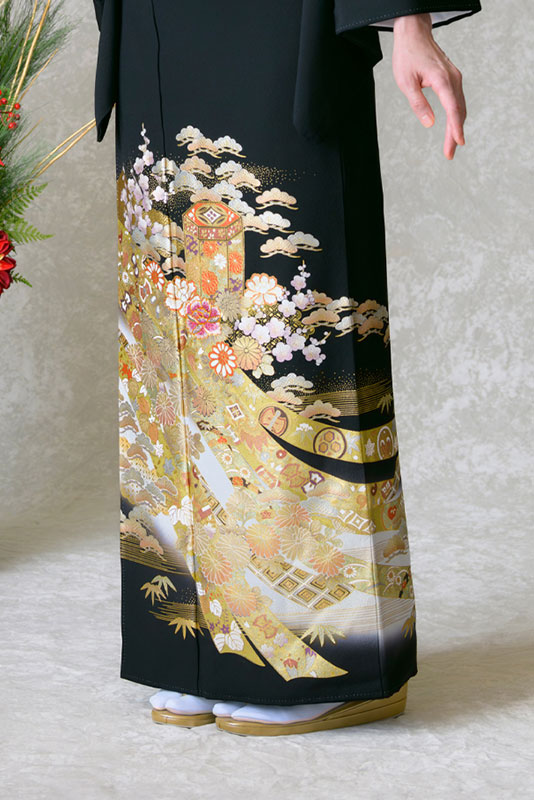 留袖レンタル フルセット 桂由美 金彩 貝桶に熨斗｜京都 KIMONO STYLE