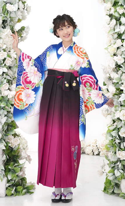卒業式 袴フルセット 菊柄 卒業袴 菊ぼかし